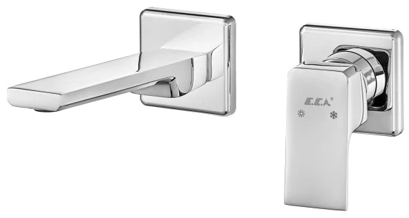 ECA Tiera Ankastre Lavabo Bataryası Sıva Üstü Ve Sıva Altı Grubu Çift Rozet - Resim 3