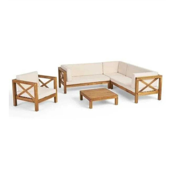 ODUNS Andres Bahçe Balkon Teras Ahşap Köşe ve Tekli Koltuk Takımı - 2