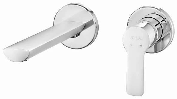 ECA Luna Ankastre Lavabo Bataryası Sıva Üstü Ve Sıva Altı Grubu Çift Rozet - Resim 2