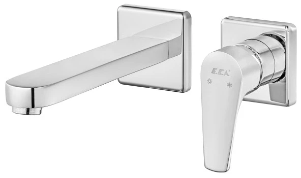 ECA Niobe Ankastre Lavabo Bataryası Sıva Üstü Ve Sıva Altı Grubu Çift Rozet - Resim 2