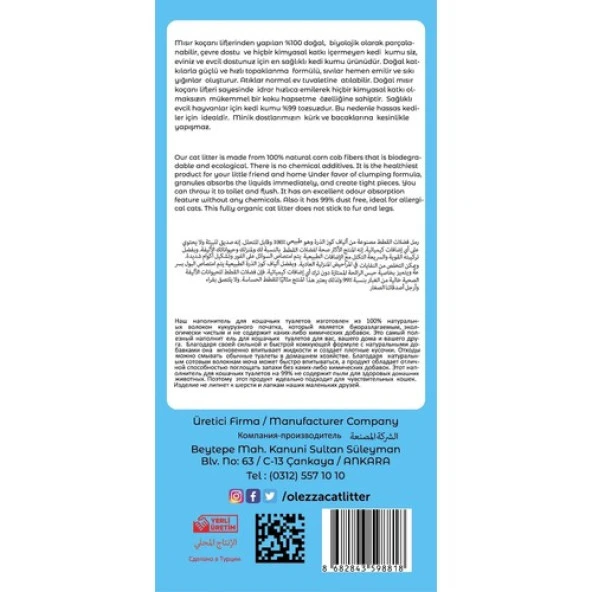 Olezza Mısır Koçanı Kedi Kumu 8Lt - 4