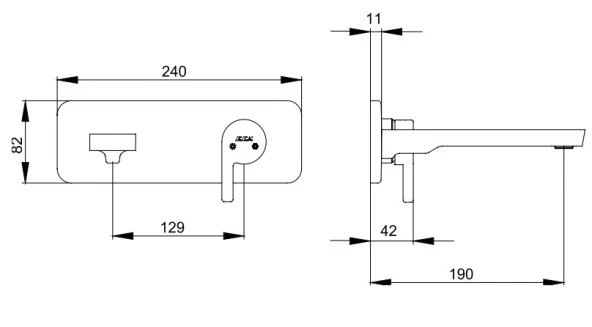 ECA İcon Ankastre Lavabo Bataryası Sıva Üstü Ve Sıva Altı Grubu Tek Rozet - Resim 5