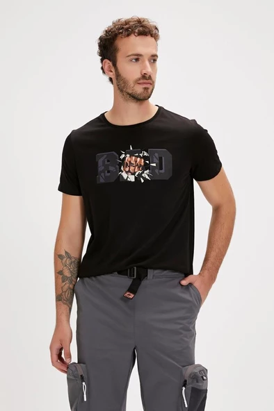 Bad Bear BANG T-SHIRT NIGHT Erkek Tişört Siyah S-XXL