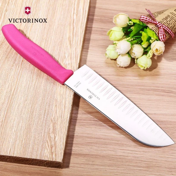 Victorinox Swiss Classic 17cm Santoku Bıçağı Pembe 6.8526.17L4B - 5
