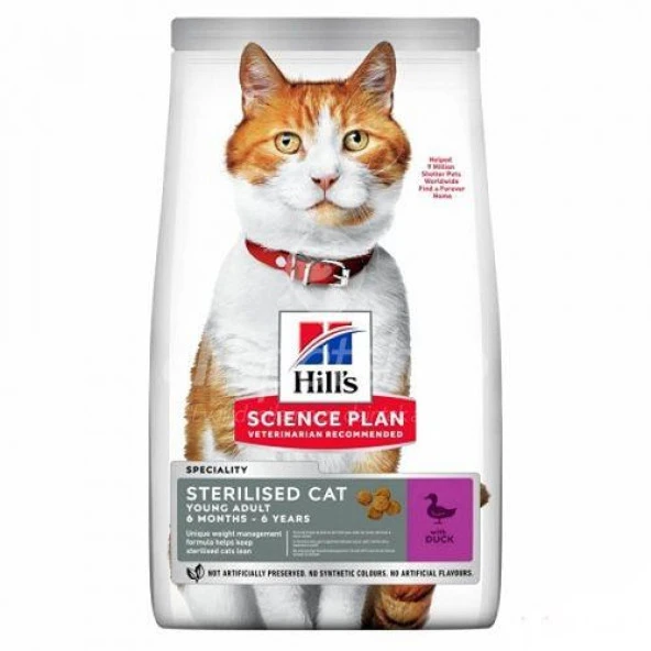 Hills Cat Sterilised Kısır Ördekli Kedi Maması 10 Kg