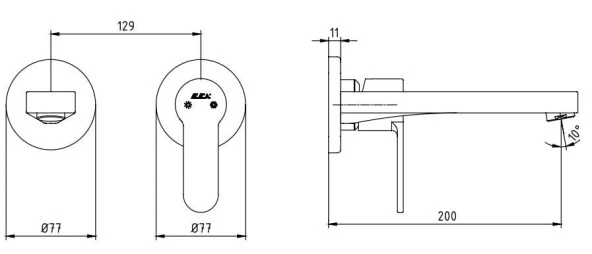 ECA Nita Ankastre Lavabo Bataryası Sıva Üstü Ve Sıva Altı Grubu Çift Rozet - Resim 5