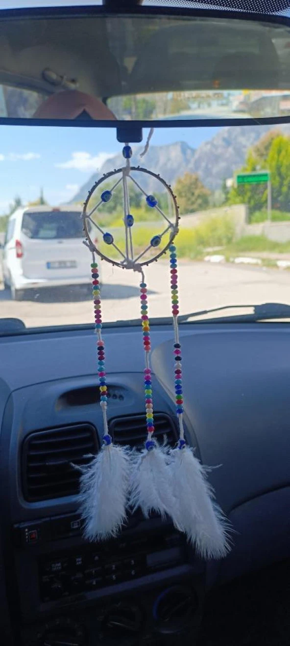 Araba Dikiz Ayna Süsü Mini Düş Kapanı Kötü Göz Nazar Nişan Düğün Ağaç Kapı Duvar Süsü - 2