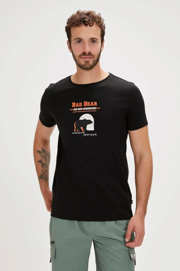 Bad Bear DEREK T-SHIRT NIGHT Erkek Tişört Siyah S-XXL