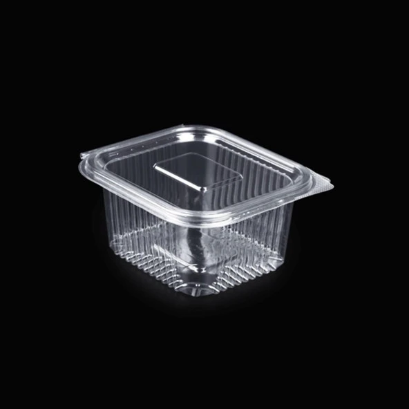 Kullan At Plastik Kilitli Şeffaf Düz Kapaklı Gıda Saklama Kabı Sızdırmaz Kap - 375 cc - 50 Adet - Resim 2