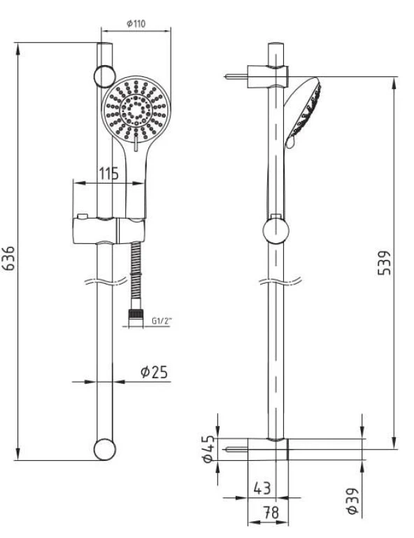 ECA Quadrille Banyo Bataryası + ECA Logica Sürgülü Duş Seti Üst Takımı - Resim 4
