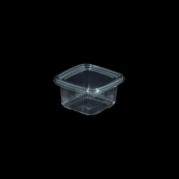 Kullan At Plastik Kilitli Şeffaf Düz Kapaklı Gıda Saklama Kabı Sızdırmaz Kap - 375 cc - 1000 Adet - Resim 3