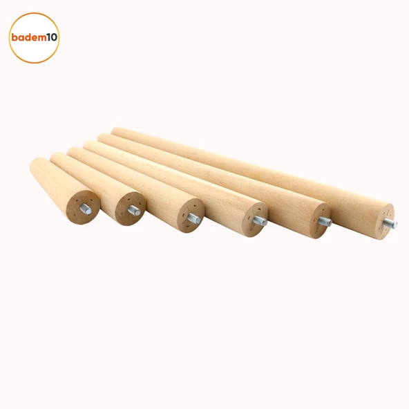 Ahşap Sehpa Masa Puf Tabure Tv Ünitesi Ayağı Ayakları M8 Civatalı 25 cm + Bağlantı Aparatlı 4'lü Set - 9
