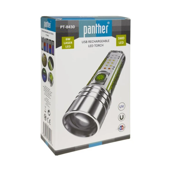 Panther 1000 Lümen USB Şarjlı LED El Feneri PT-8430 - 4