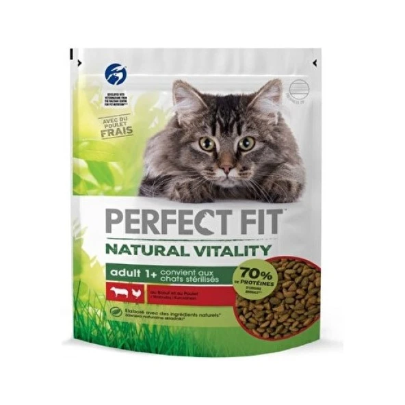 Perfect Fit Natural Vitality Tavuklu ve Sığır Etli Yetişkin Kedi Maması 1 kg