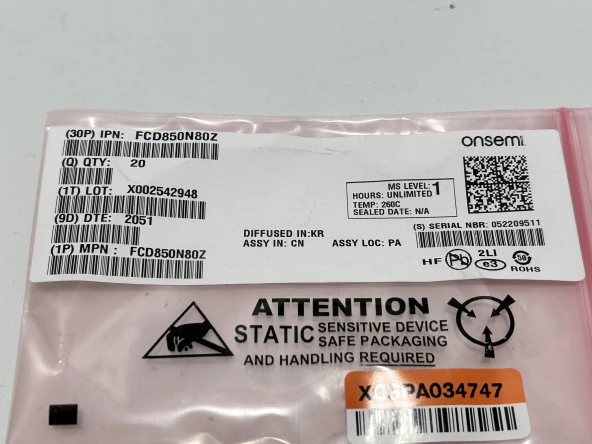 Onsemi FCD850N80Z N-Channel Superfet Mosfet 20 Adet - Resim 4