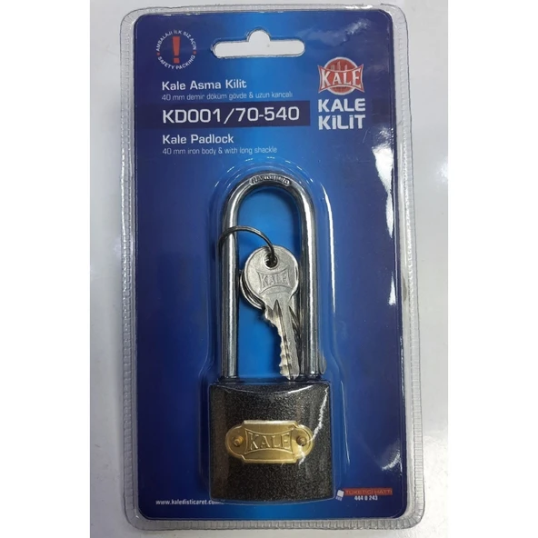 Kale Uzun Kancalı Asma Kilit Blisterli 40Mm - Resim 2