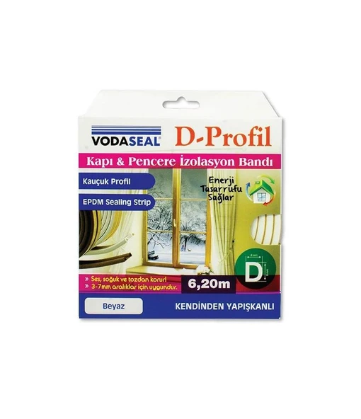 Vodaseal Kapı ve Pencere İzolasyon Bandı 6.2mt  Beyaz ürün görseli 1