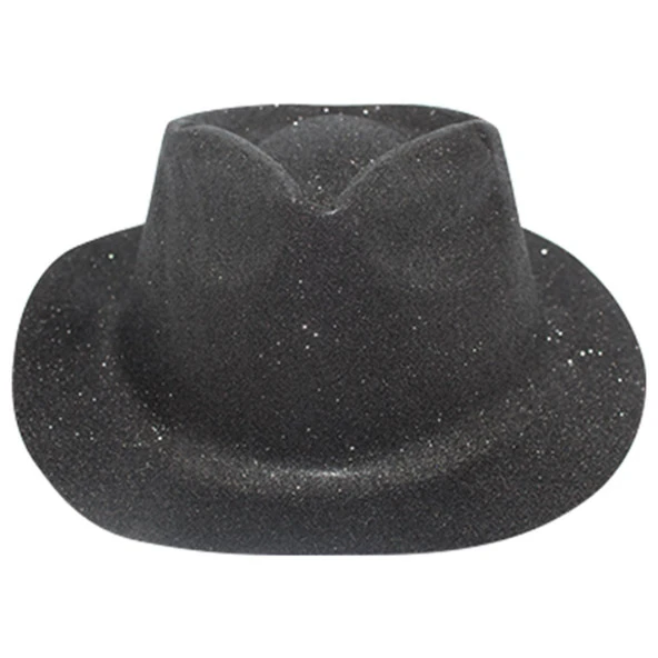Siyah Simli Kovboy Şapkası 30x25 cm ürün görseli 1