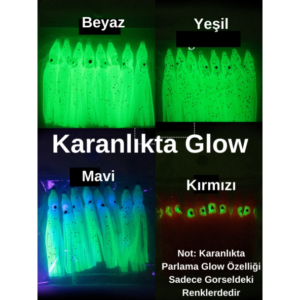Eagenset Silikon Ahtapot Yapay Yem Olta Takımı, Çapari, Jig Yapım Malzemesi 5 cm 5 Adet - 4