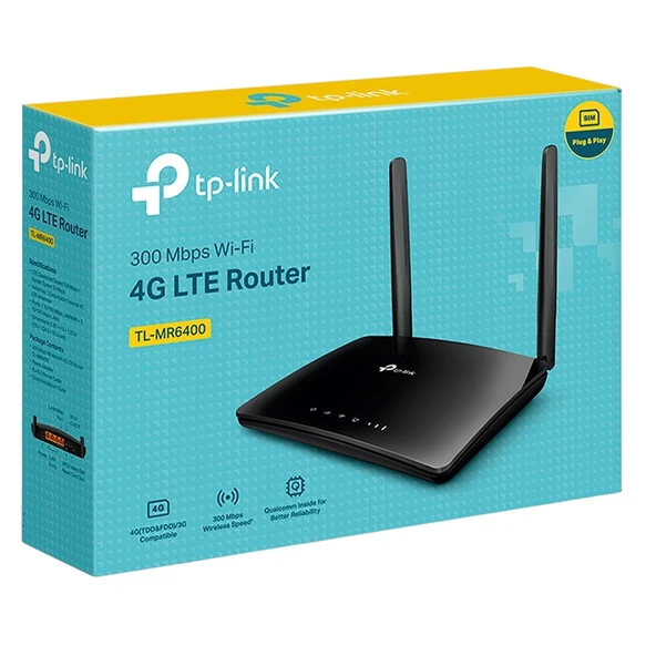 TP-Link TL-MR6400 300 Mbps 4G LTE Sim Kart Girişli Kablosuz N Router - 5