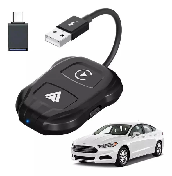 Araç İçi Android ve Apple Cihazlar İçin Kablosuz Car Play Adaptörü Wireless Carplay Çevirici - 7