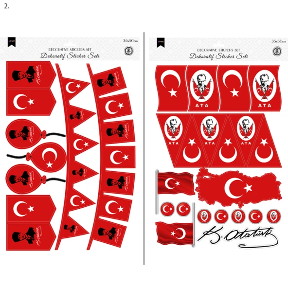 Milli Bayramlar Sticker Set 35x50 cm 2 li