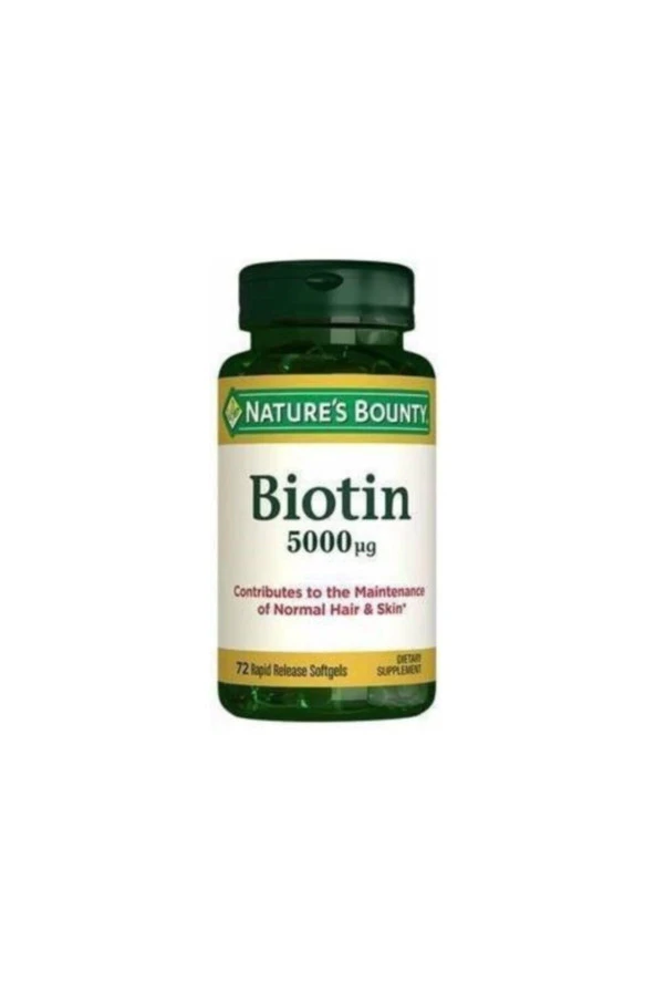 Natures Bounty Biotin 5000 mg 72 Kapsül