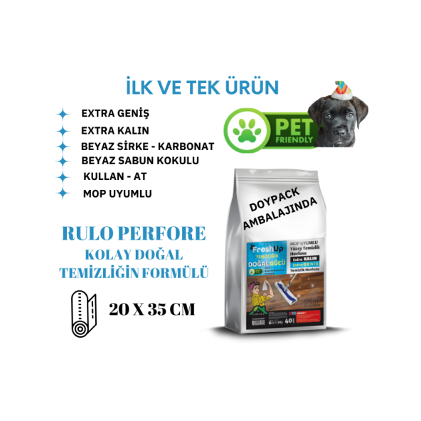 FRESHUP Mop Uyumlu 40 Adet Yer, Yüzey Temizlik Havlusu - 2