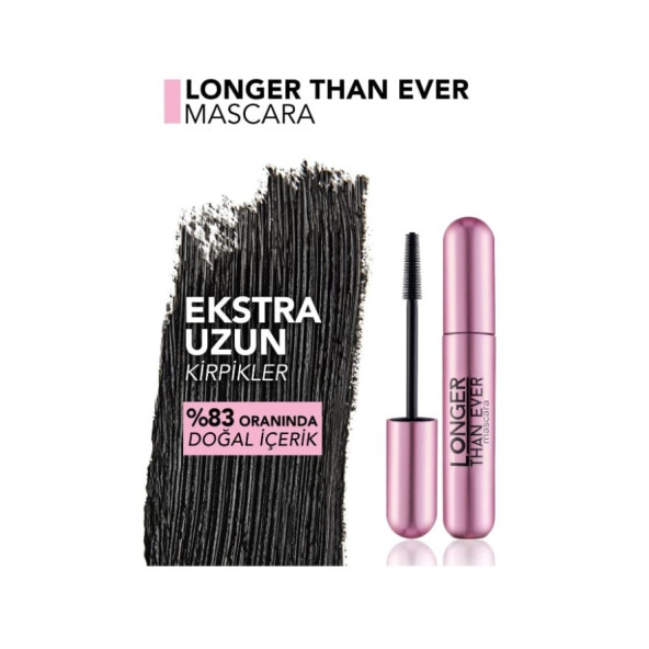 Flormar Longer Than Ever Kirpik Uzatıcı Etkili Besleyici Maskara 001 Black - 5