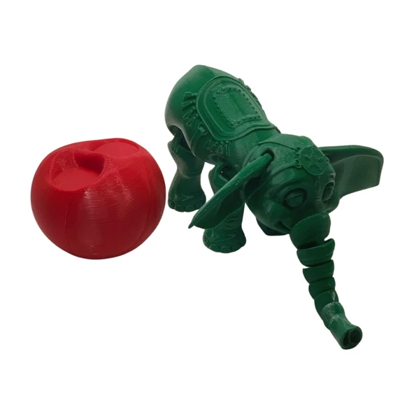 3D Hareketli Oyuncak Sirk Fili Denge Topu Dahil - Yeşil - Resim 6