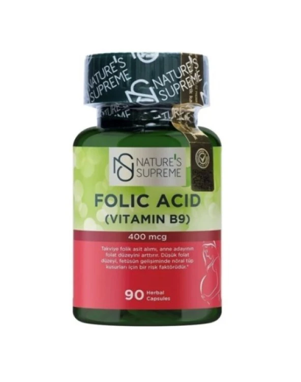 Nature's Supreme Folic Acid 400 Mcg 90 Kapsül