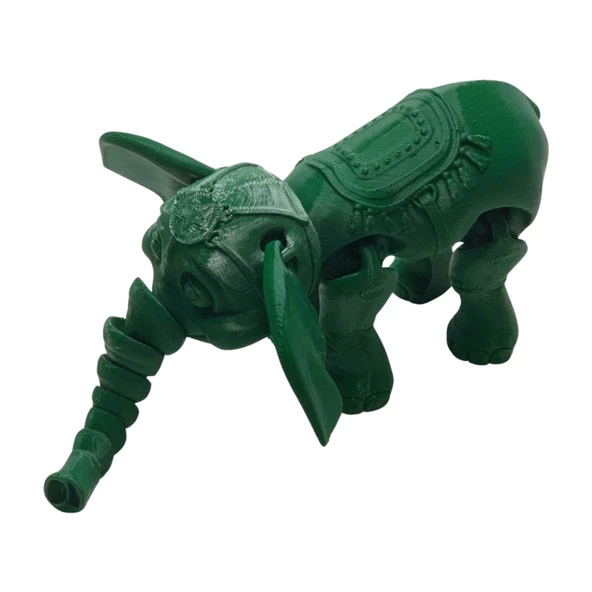 3D Hareketli Oyuncak Sirk Fili Denge Topu Dahil - Yeşil - Resim 7