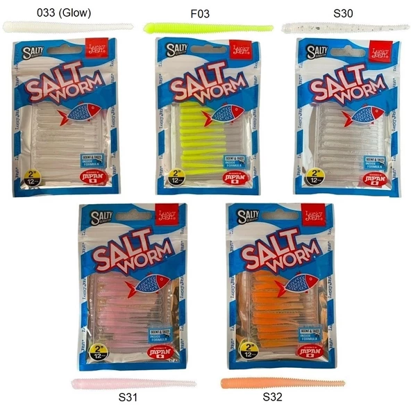 Lucky John Salt Worm 4.1cm Lrf Silikonu 12'li Paket