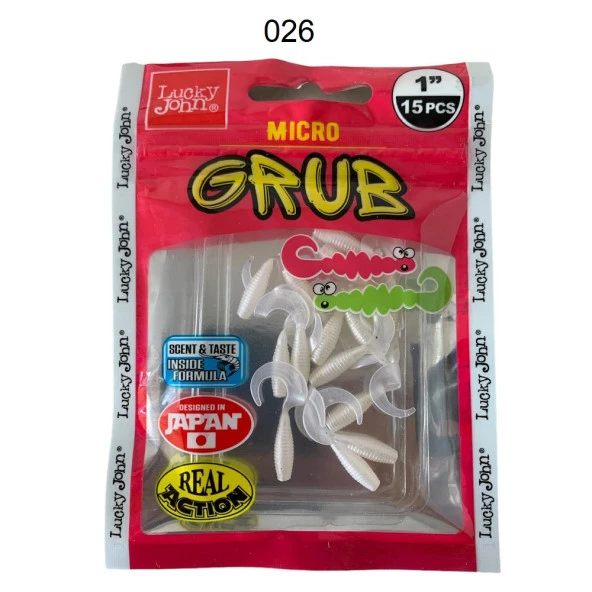 Lucky John Micro Grub 1'' (2.5cm) Silikon Yem 15'li Paket 026