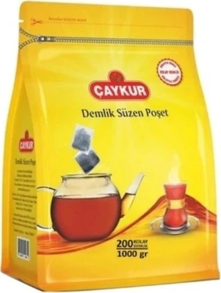 Çaykur Demlik Süzen Poşet Çayı 1000 gr  200 Demlik