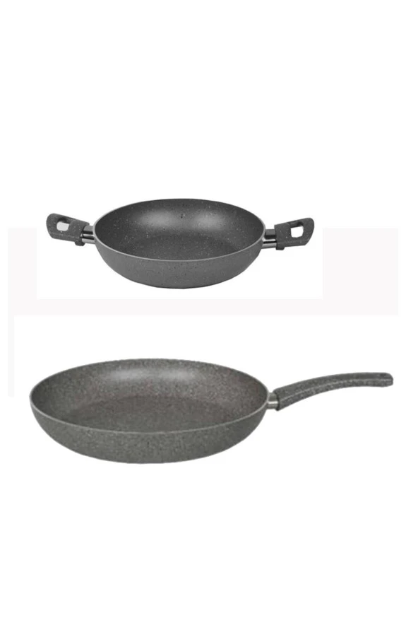Mehtap Granit 32 cm Tava ve 20 CM Sahan Seti