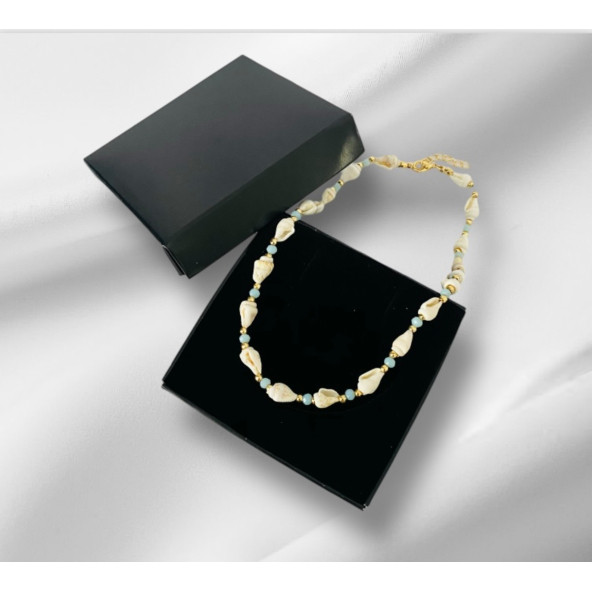 Kadın Doğal Deniz Kabuğu Figürlü Kolye - 4