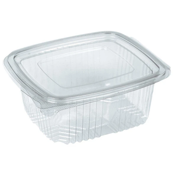 Kullan At Plastik Kilitli Şeffaf Düz Kapaklı Gıda Saklama Kabı Sızdırmaz Kap - 500 cc - 25 Adet - Resim 4