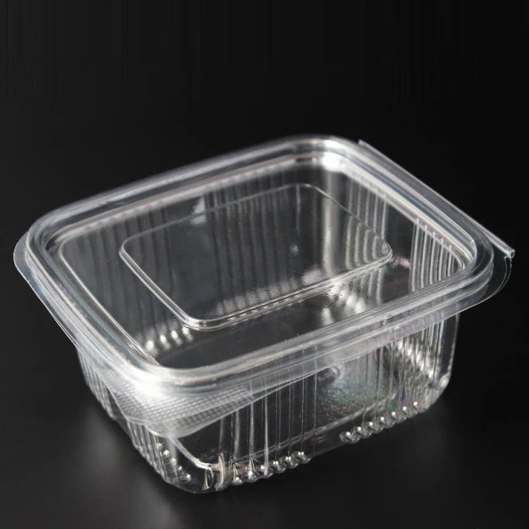 Kullan At Plastik Kilitli Şeffaf Düz Kapaklı Gıda Saklama Kabı Sızdırmaz Kap - 500 cc - 1000 Adet - Resim 3