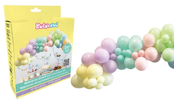 BALON DEKORANSYONU 3 LÜ SET MAKARON SET
