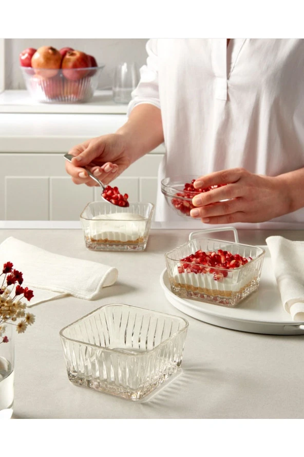 Paşabahçe elysia kare çok amaçlı kase çerezlik 4 lü - 4