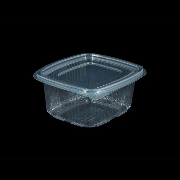 Kullan At Plastik Kilitli Şeffaf Düz Kapaklı Gıda Saklama Kabı Sızdırmaz Kap - 750 cc - 600 Adet ürün görseli 1