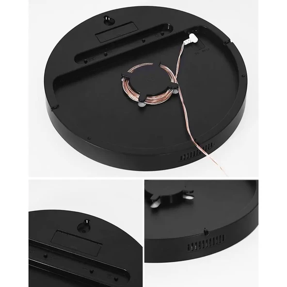 DailyTech Yuvarlak Kumandalı Dijital 10 İnç Duvar Saati Parlaklık Çalar Saat Dekor İçin Masa Saat - - 8