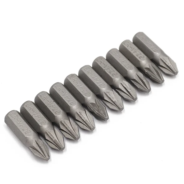 DailyTech 10 Adet 14 25mm Pozi PZ2 Tornavida Bit Seti Tamir Araçları Matkap Ucu Güç Ev El Aletleri - - 2
