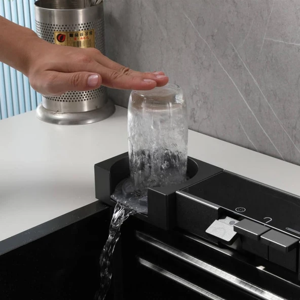 Çok Fonksiyonlu Lavabo, Şelale Evye Dijital Göstergeli Evye Piyano Evye Seti - 5