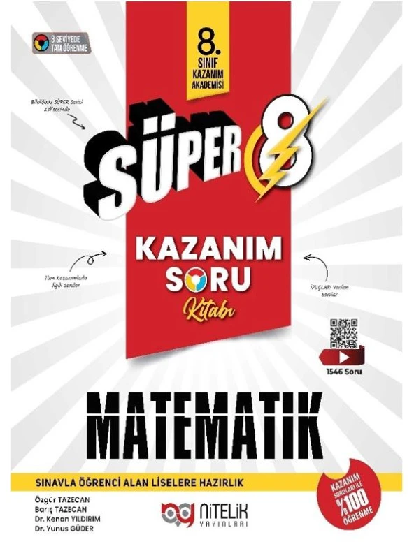 NİTELİK 8.SINIF SÜPER KAZANIM MATEMATİK SORU KİTABI