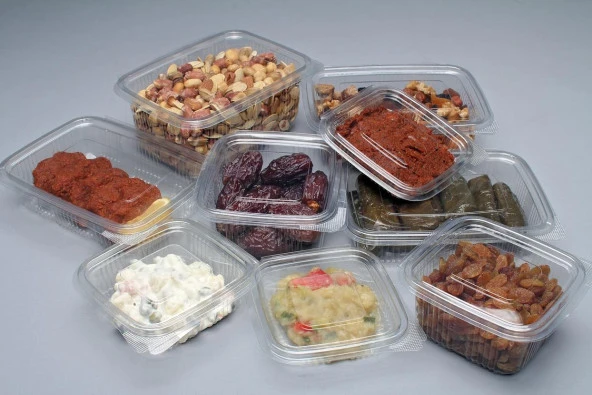 Kullan At Plastik Kilitli Şeffaf Düz Kapaklı Gıda Saklama Kabı Sızdırmaz Kap - 1000 cc - 75 Adet - 5