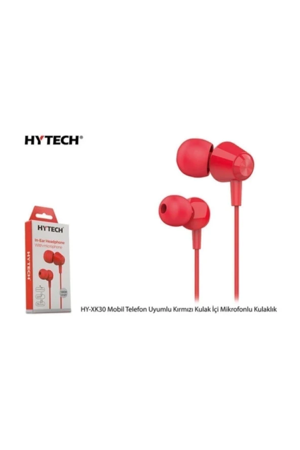 Hy-xk30 Mobil Telefon Uyumlu Kırmızı Kulak Içi Mikrofonlu Kulaklık