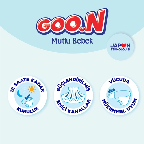 Goon Mutlu Bebek Bebek Bezi Beden:4 (9-14Kg) Maxi 96 Adet Jumbo Fırsat Pk - 4