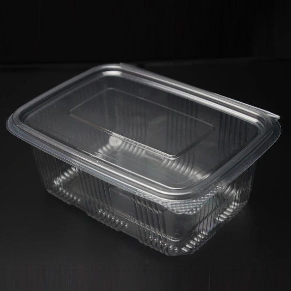 Kullan At Plastik Kilitli Şeffaf Bombeli Kapaklı Gıda Saklama Kabı Sızdırmaz Kap -1000 cc -600 Adet - Resim 3